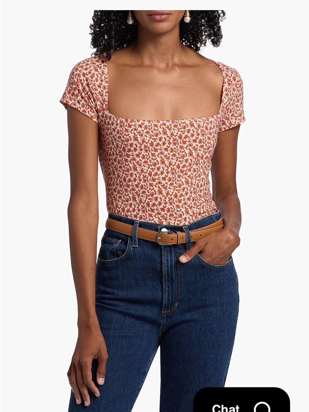 Reformation Bardot Square-Neck Knit Top in Mulberry - Picture 2 of 4